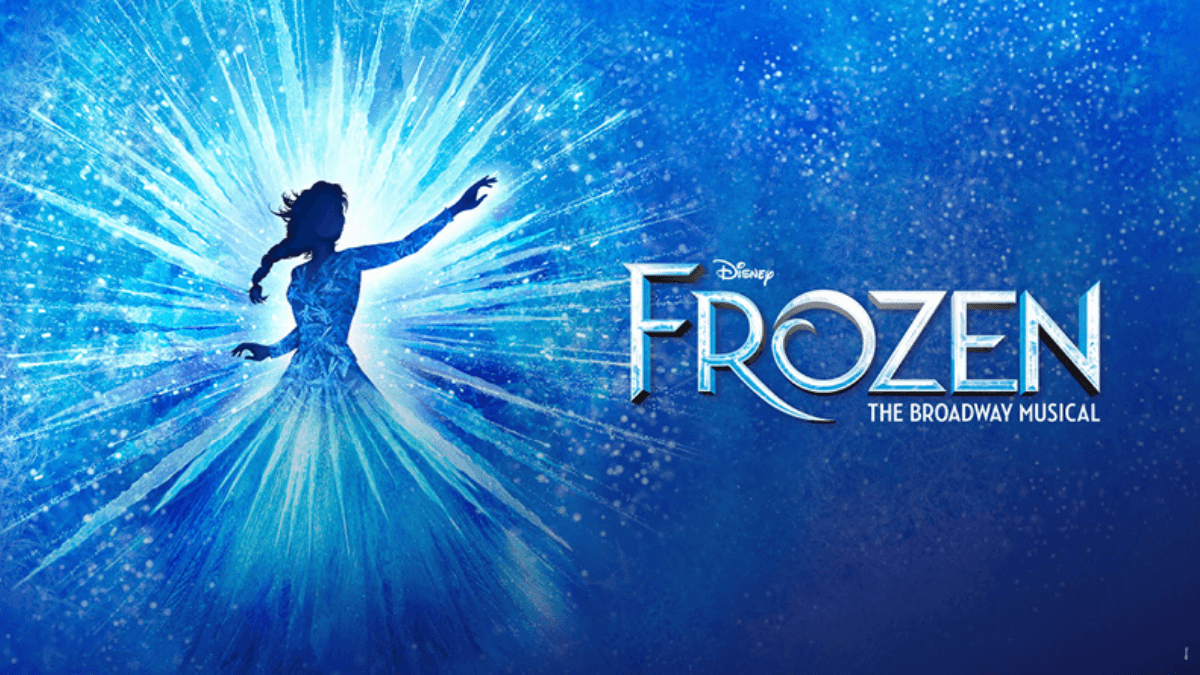 Disney Frozen Broadway musical poster with Elsa silhouette